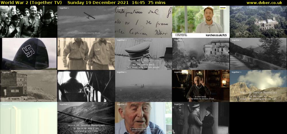 World War 2 (Together TV) Sunday 19 December 2021 16:45 - 18:00