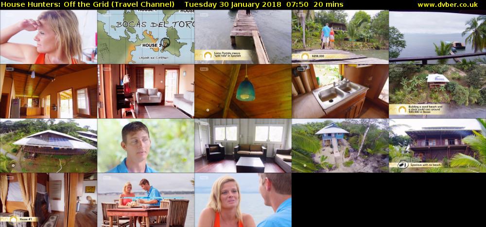 House Hunters: Off the Grid (Travel Channel) Tuesday 30 January 2018 07:50 - 08:10