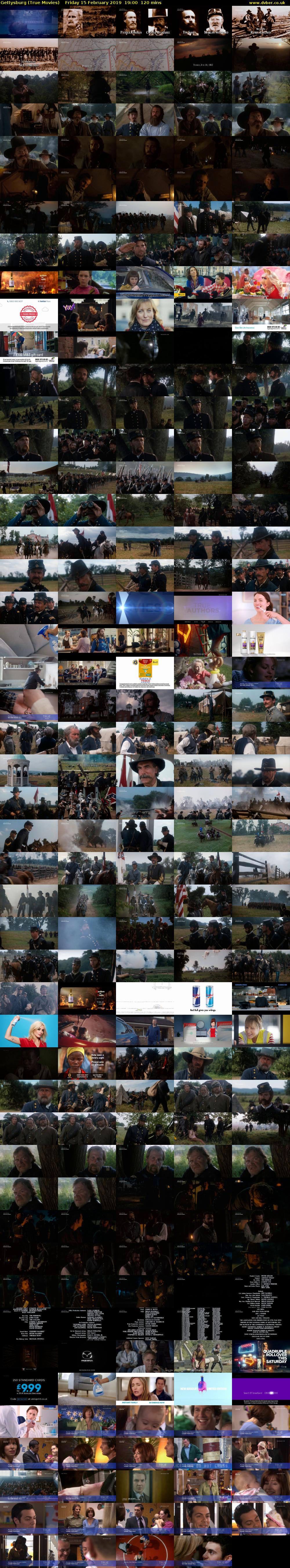 Gettysburg (True Movies) Friday 15 February 2019 19:00 - 21:00