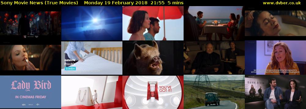Sony Movie News (True Movies) Monday 19 February 2018 21:55 - 22:00