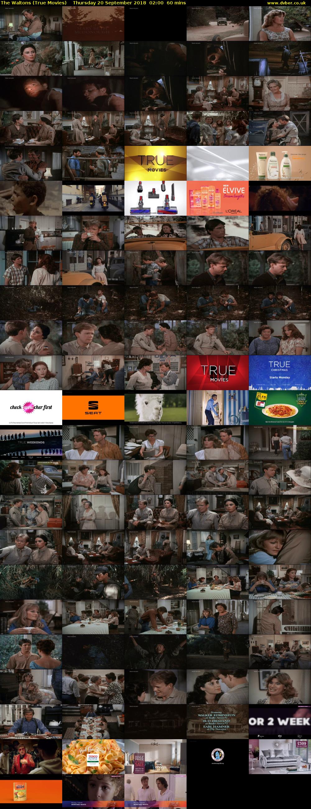 The Waltons (True Movies) Thursday 20 September 2018 02:00 - 03:00