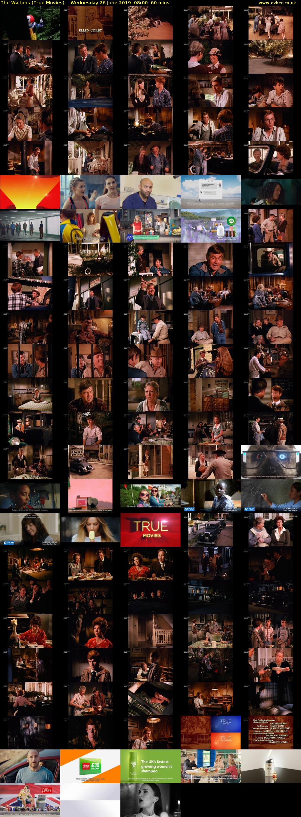 The Waltons (True Movies) Wednesday 26 June 2019 08:00 - 09:00