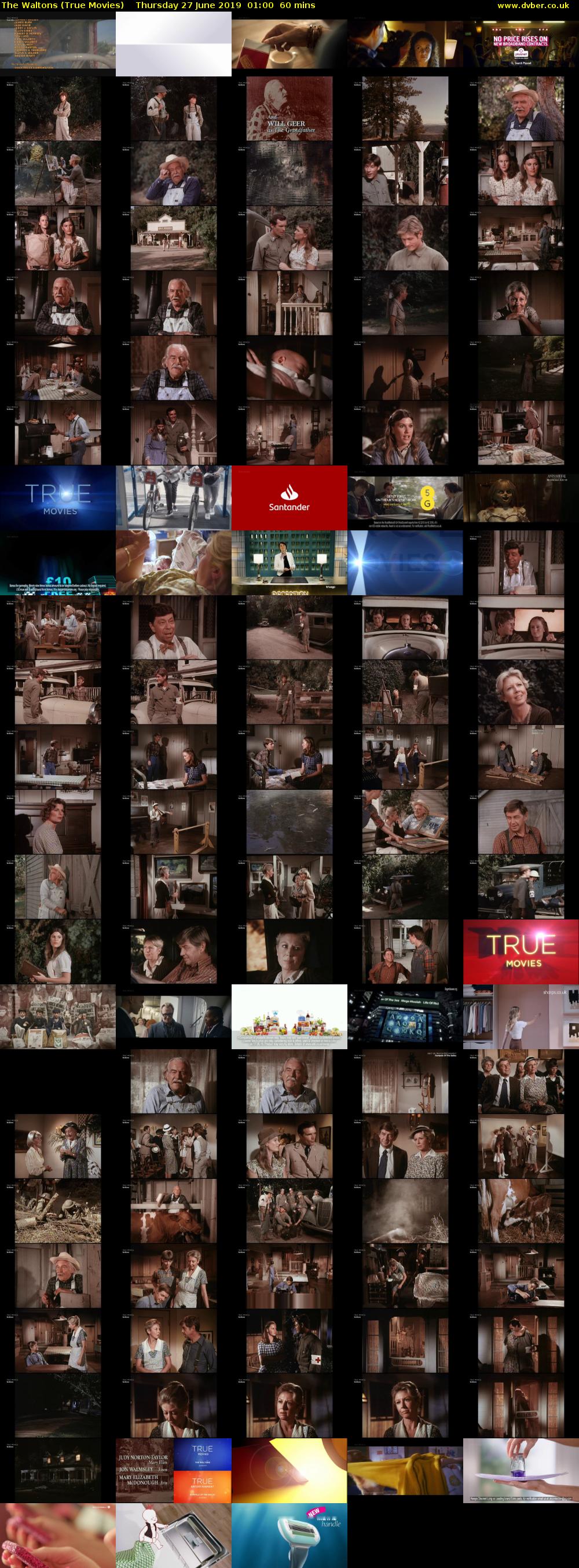 The Waltons (True Movies) Thursday 27 June 2019 01:00 - 02:00