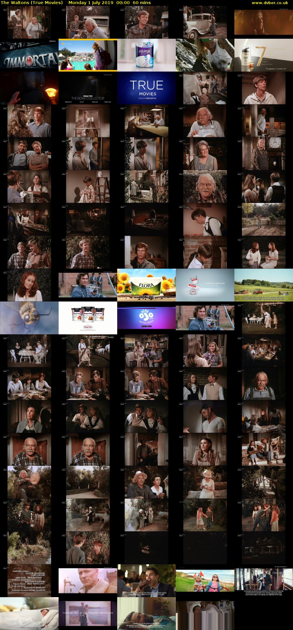 The Waltons (True Movies) Monday 1 July 2019 00:00 - 01:00
