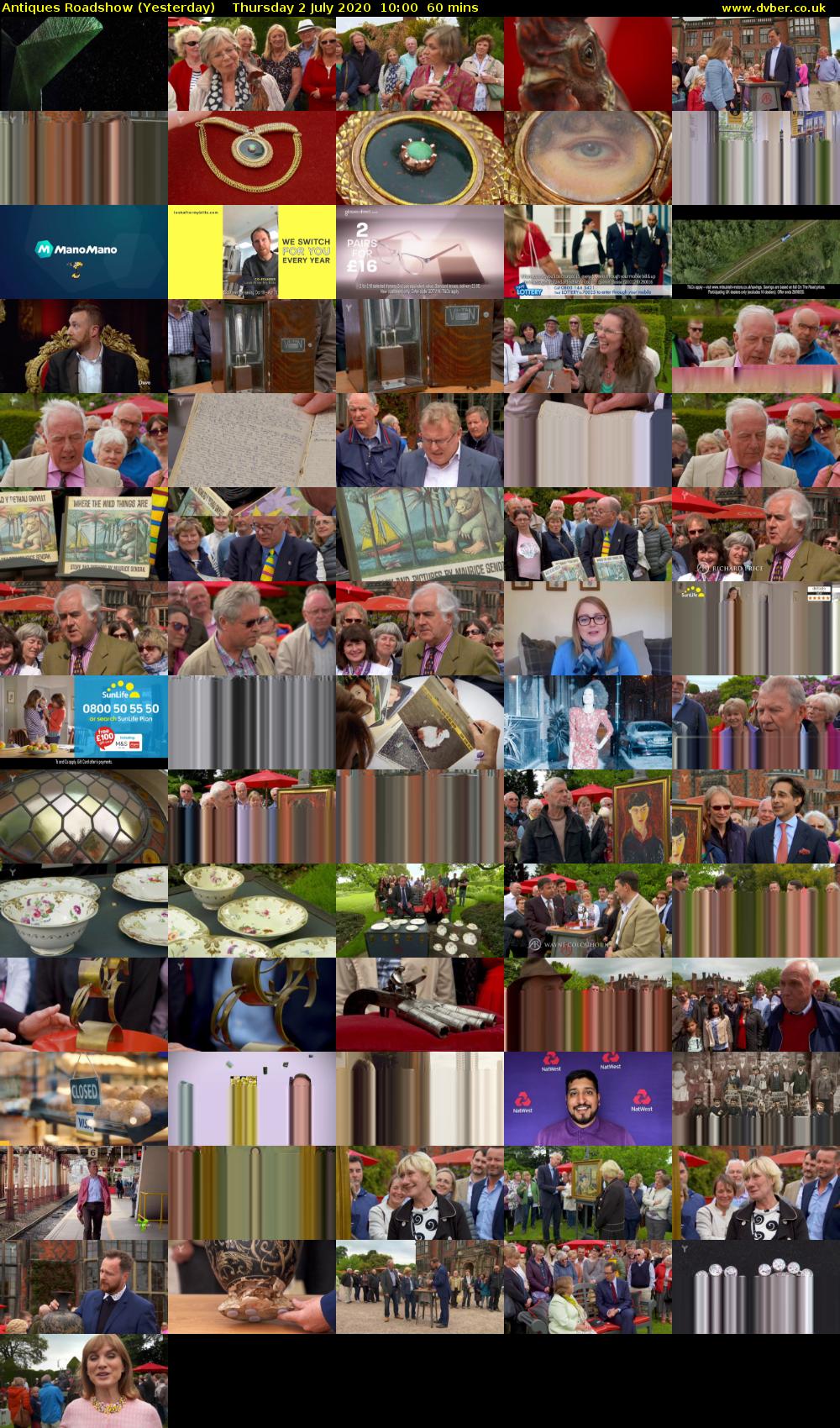 Antiques Roadshow (Yesterday) Thursday 2 July 2020 10:00 - 11:00