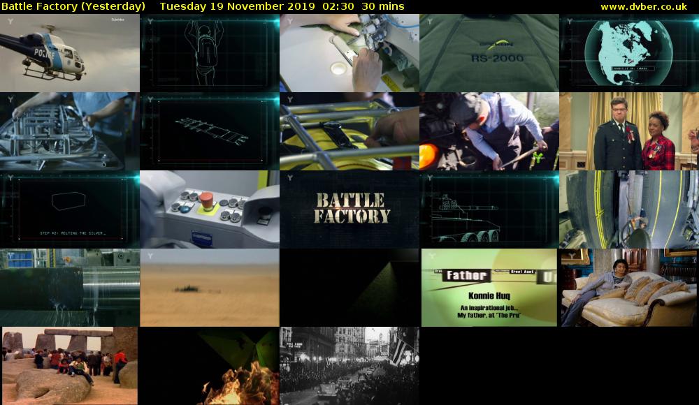 Battle Factory (Yesterday) Tuesday 19 November 2019 02:30 - 03:00