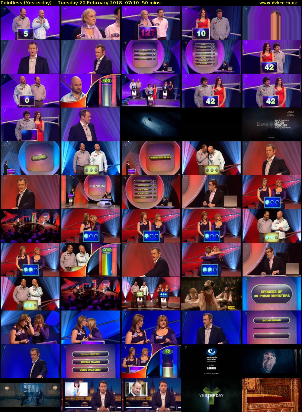 Pointless (Yesterday) Tuesday 20 February 2018 07:10 - 08:00