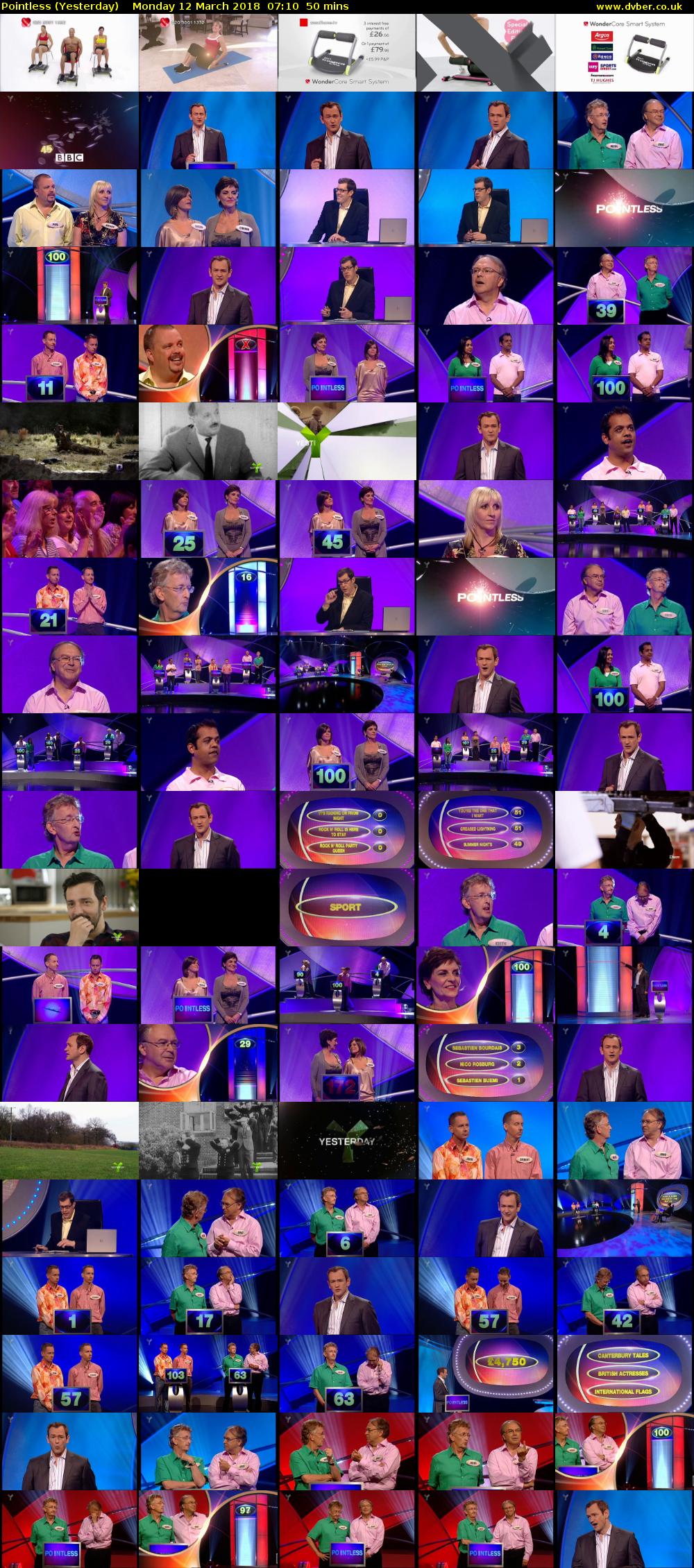 Pointless (Yesterday) Monday 12 March 2018 07:10 - 08:00
