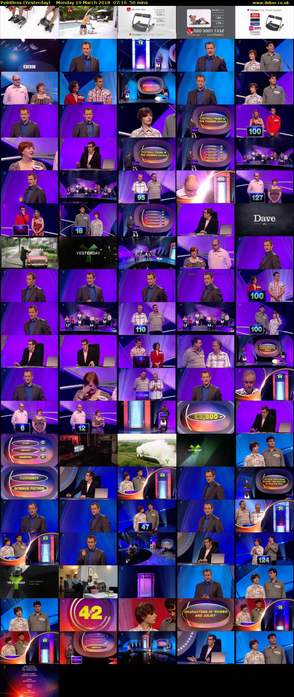 Pointless (Yesterday) Monday 19 March 2018 07:10 - 08:00