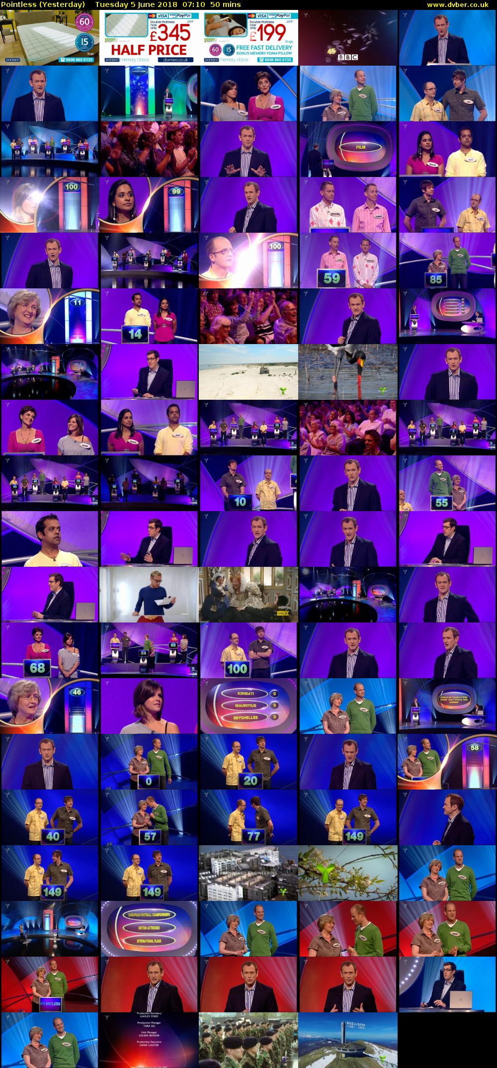 Pointless (Yesterday) Tuesday 5 June 2018 07:10 - 08:00