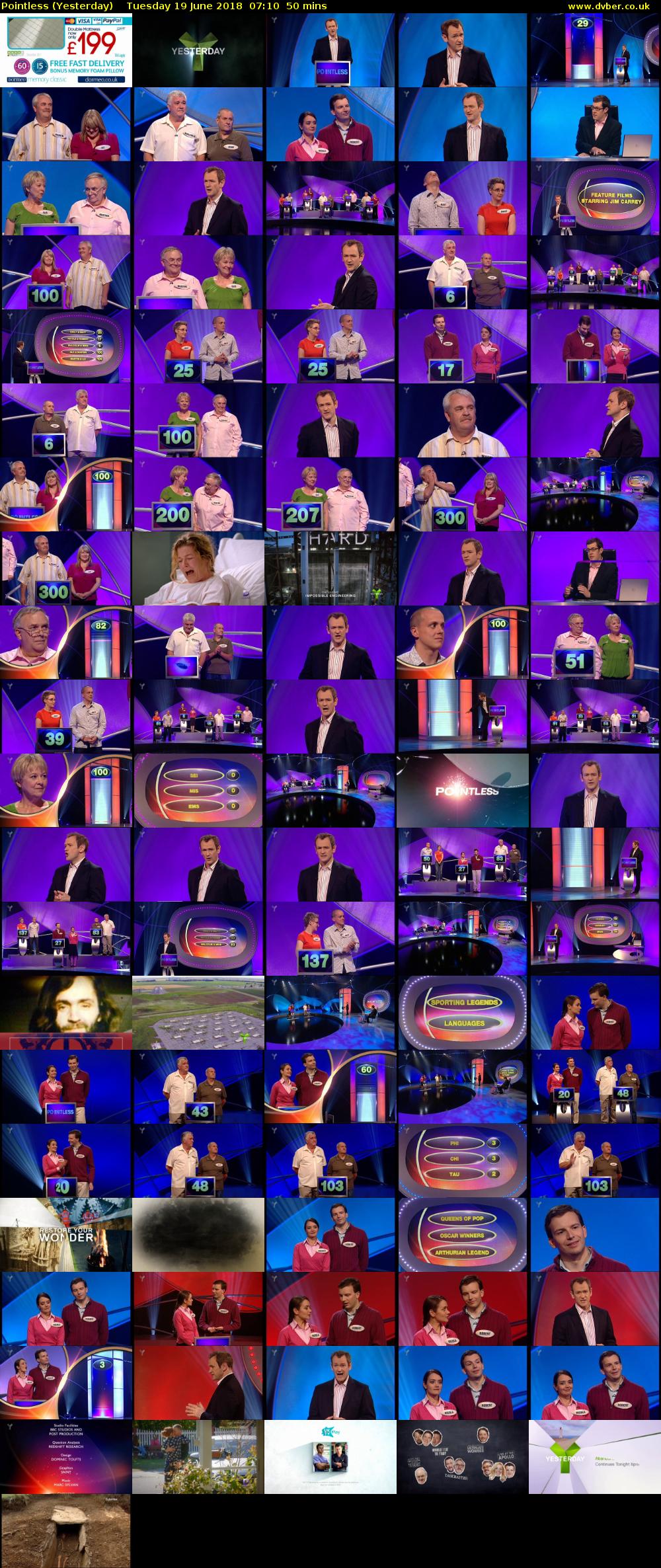 Pointless (Yesterday) Tuesday 19 June 2018 07:10 - 08:00