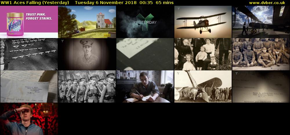 WW1 Aces Falling (Yesterday) Tuesday 6 November 2018 00:35 - 01:40