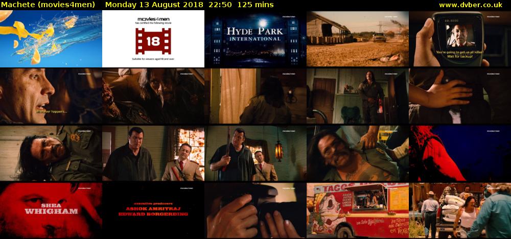 Machete (movies4men) Monday 13 August 2018 22:50 - 00:55