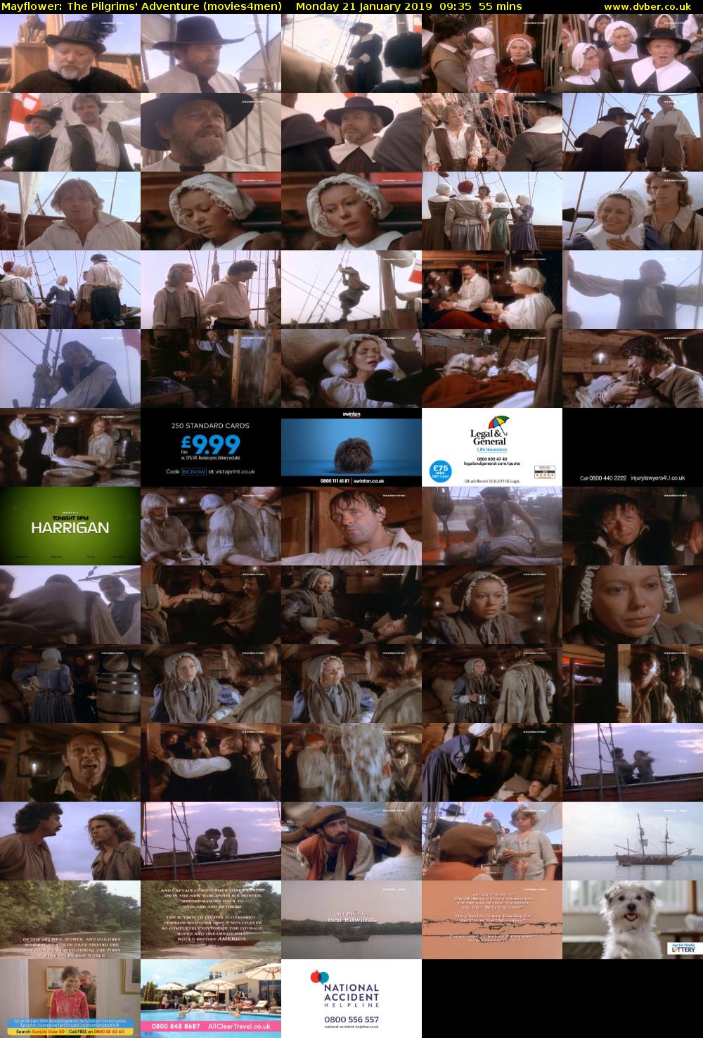 Mayflower: The Pilgrims' Adventure (movies4men) Monday 21 January 2019 09:35 - 10:30