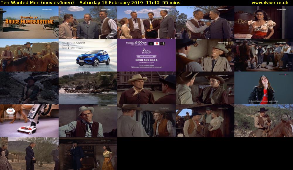 Ten Wanted Men (movies4men) Saturday 16 February 2019 11:40 - 12:35