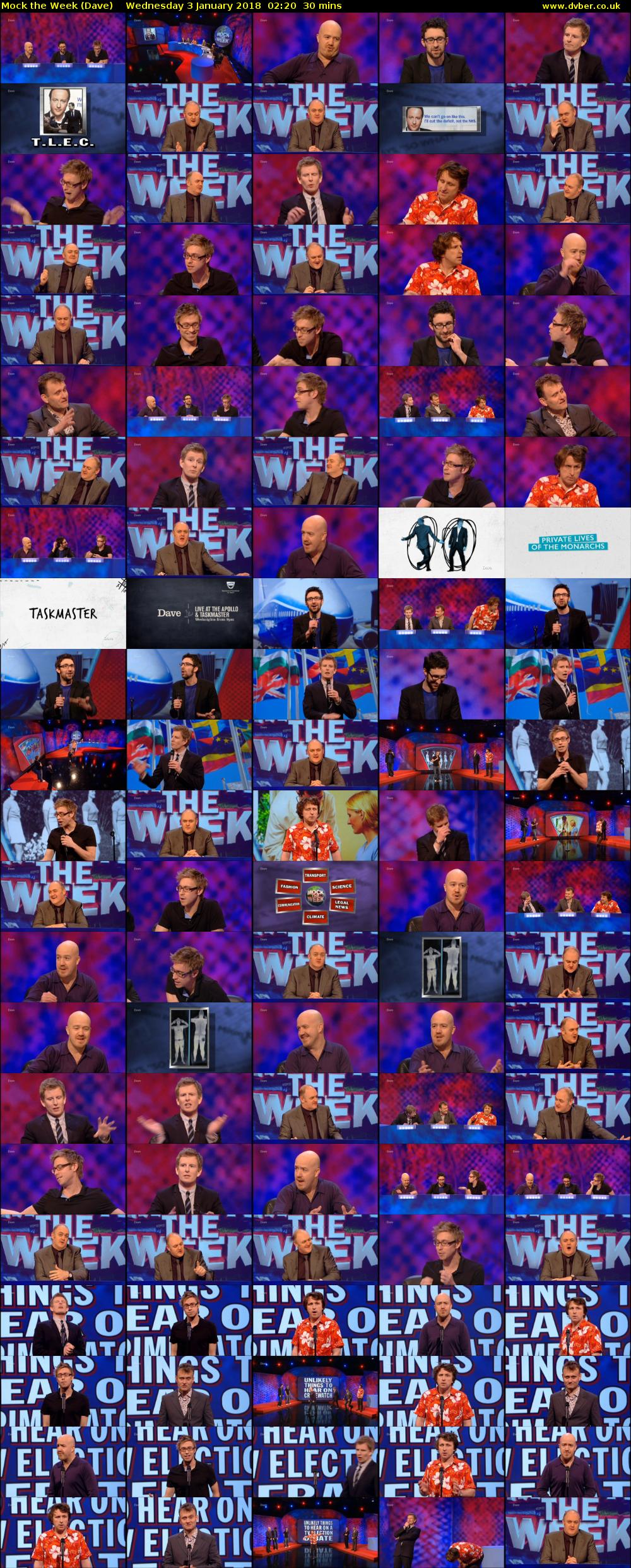Mock the Week (Dave) Wednesday 3 January 2018 02:20 - 02:50