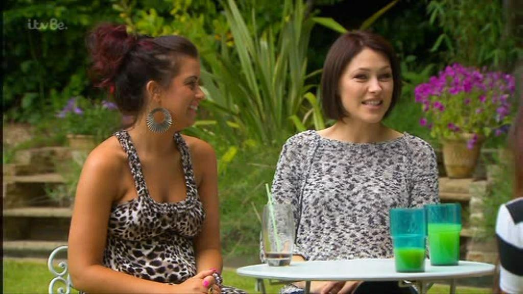 Emma Willis talking to a contestant