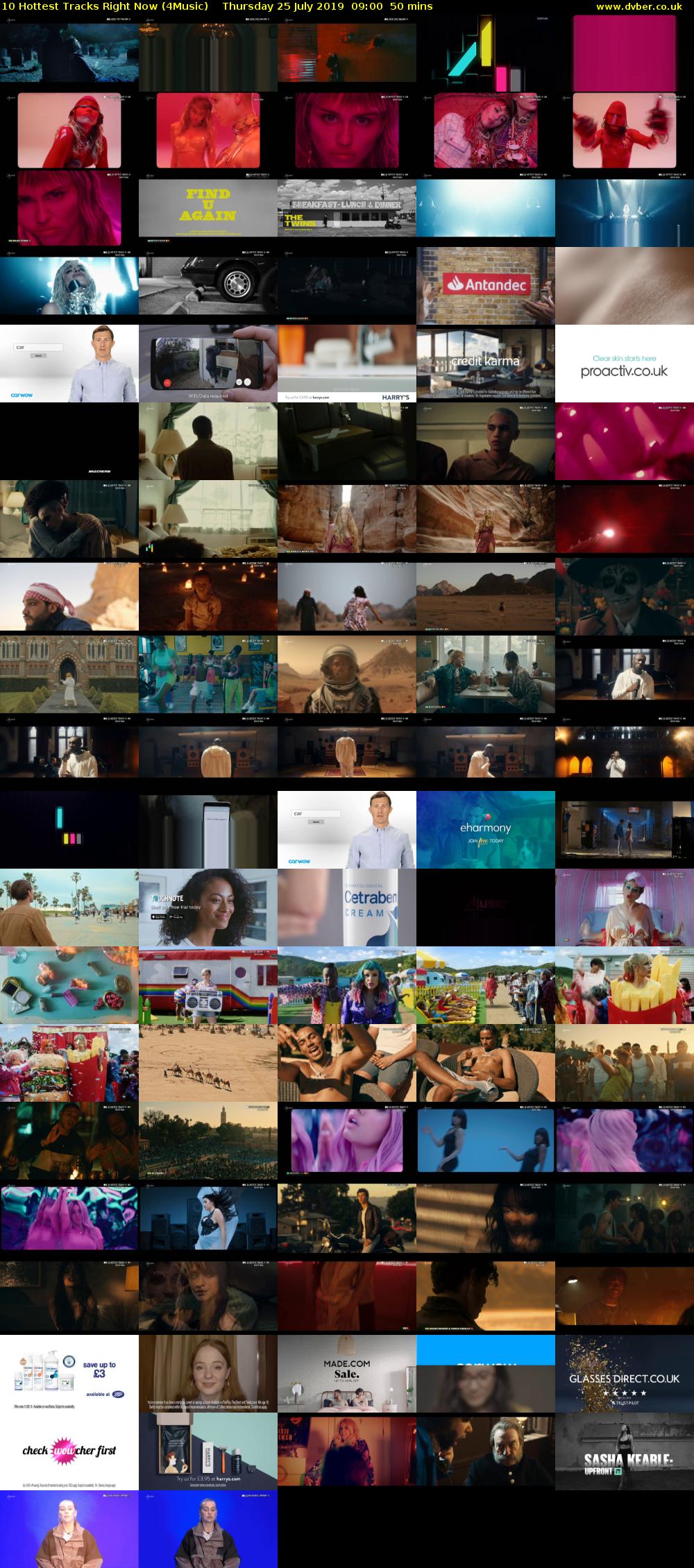 10 Hottest Tracks Right Now (4Music) Thursday 25 July 2019 09:00 - 09:50
