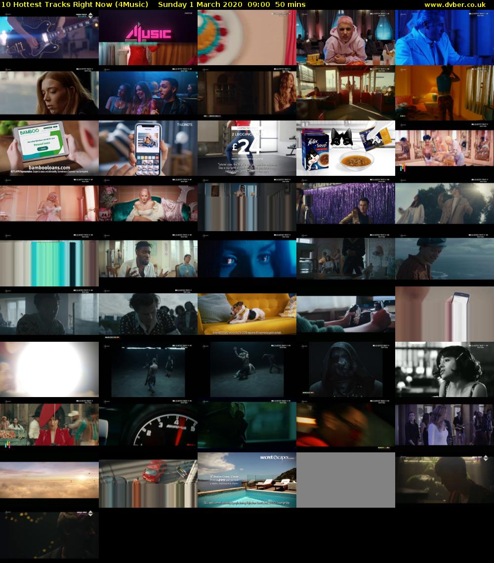 10 Hottest Tracks Right Now (4Music) Sunday 1 March 2020 09:00 - 09:50