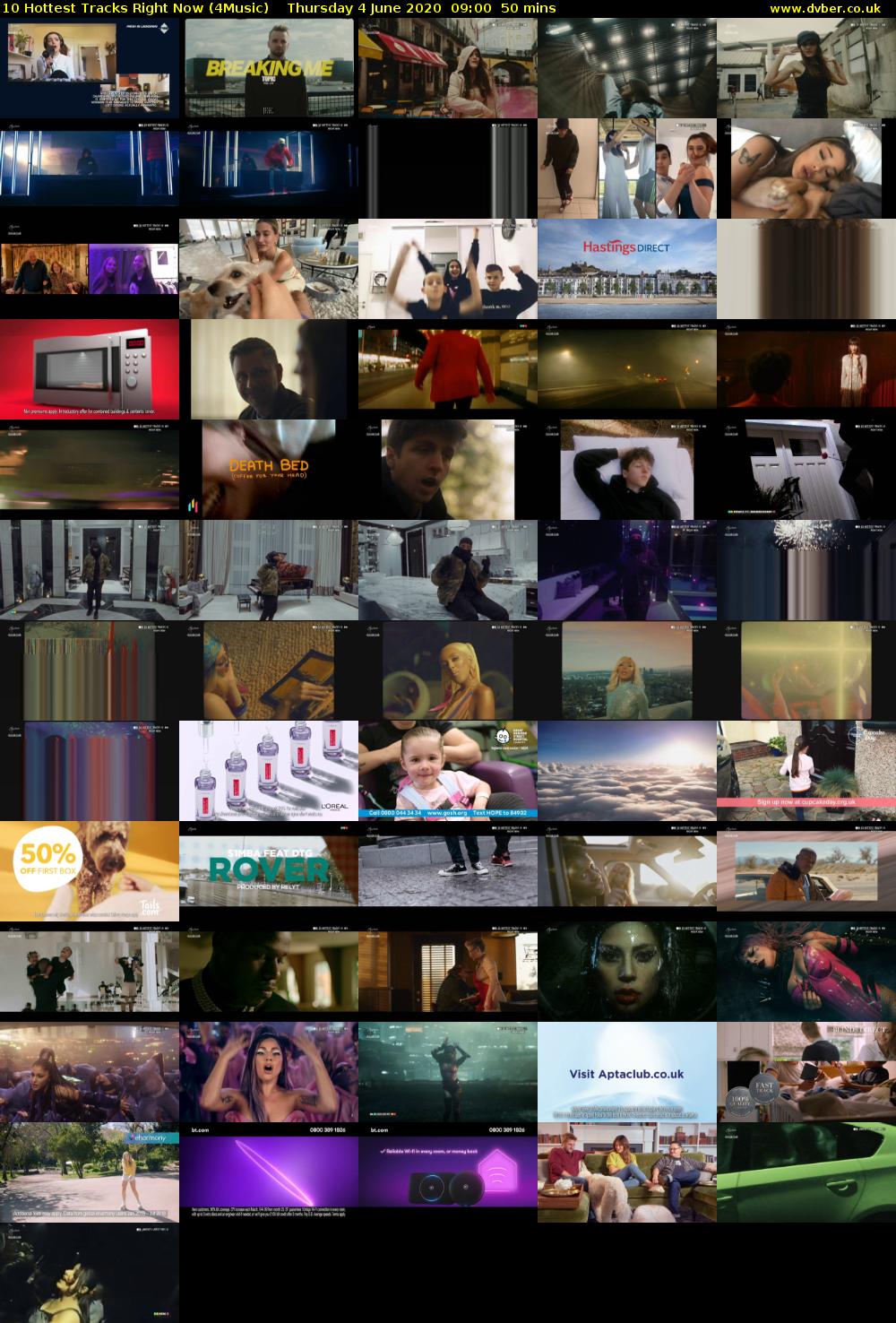 10 Hottest Tracks Right Now (4Music) Thursday 4 June 2020 09:00 - 09:50