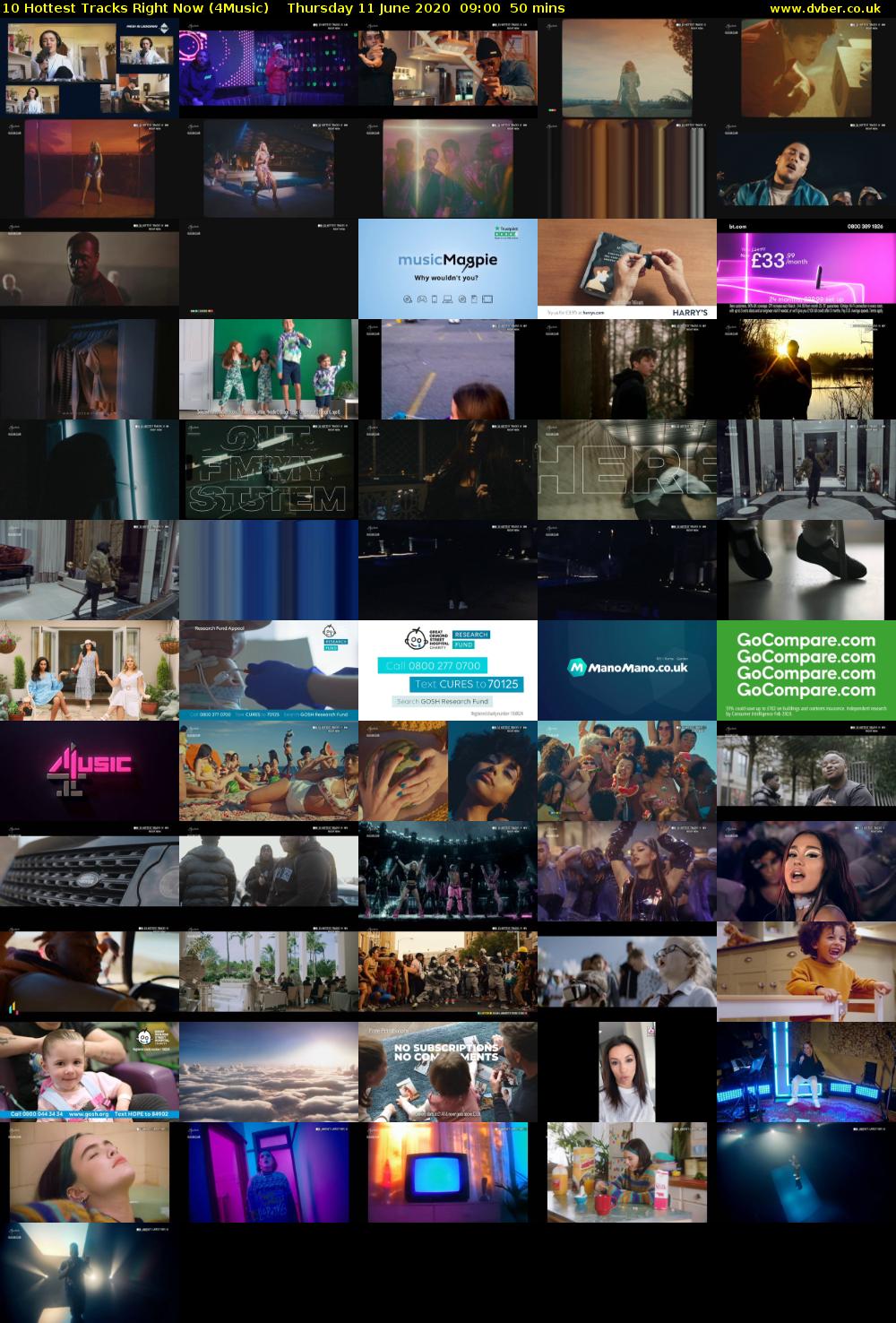 10 Hottest Tracks Right Now (4Music) Thursday 11 June 2020 09:00 - 09:50