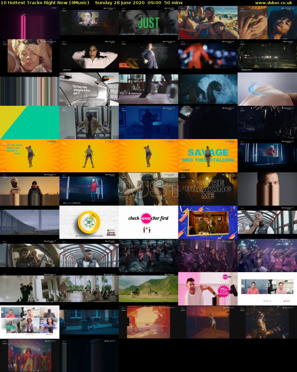 10 Hottest Tracks Right Now (4Music) Sunday 28 June 2020 09:00 - 09:50