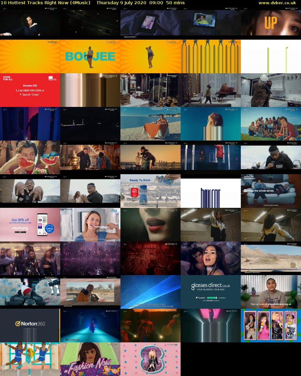 10 Hottest Tracks Right Now (4Music) Thursday 9 July 2020 09:00 - 09:50