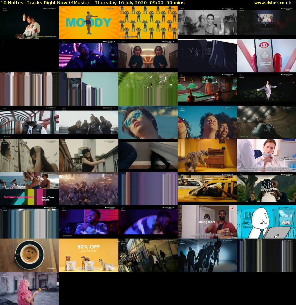 10 Hottest Tracks Right Now (4Music) Thursday 16 July 2020 09:00 - 09:50
