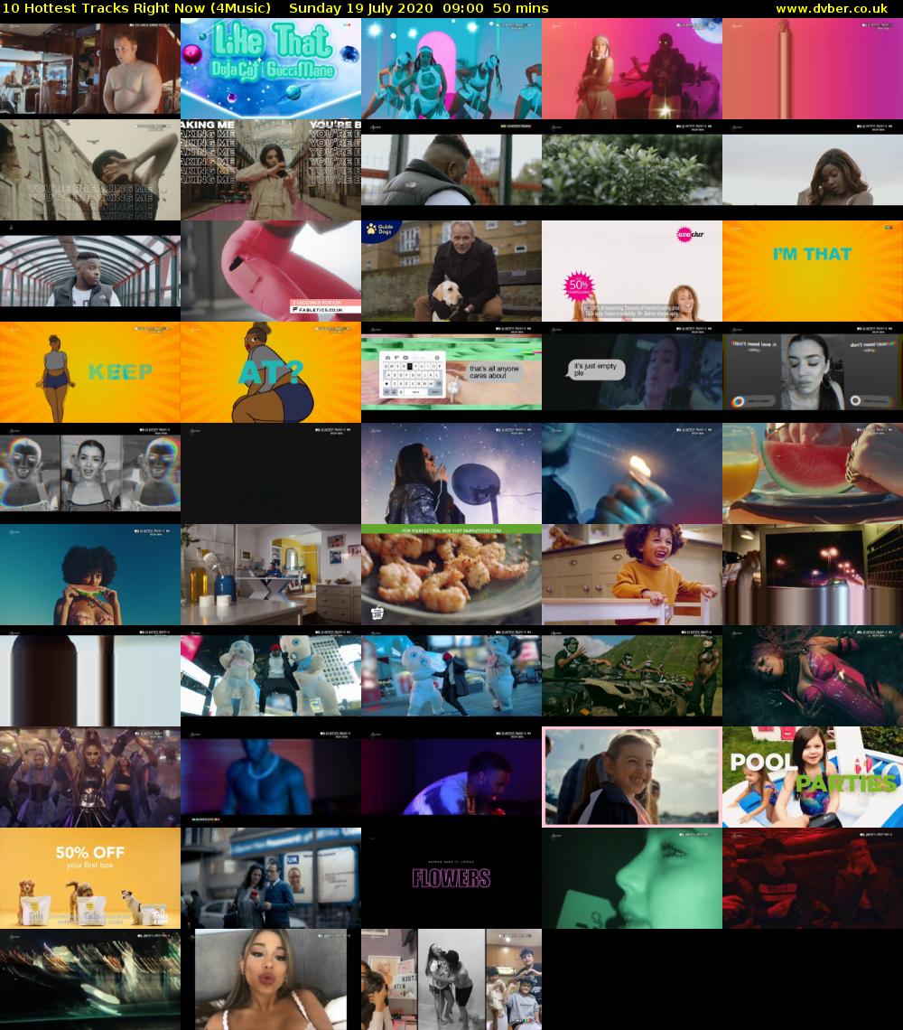 10 Hottest Tracks Right Now (4Music) Sunday 19 July 2020 09:00 - 09:50