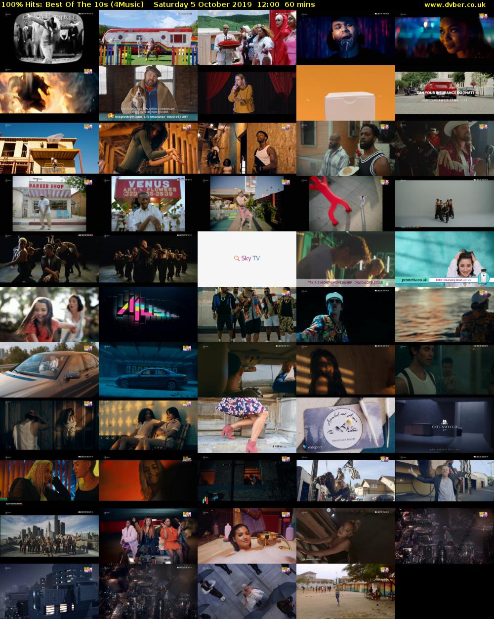 100% Hits: Best Of The 10s (4Music) Saturday 5 October 2019 12:00 - 13:00