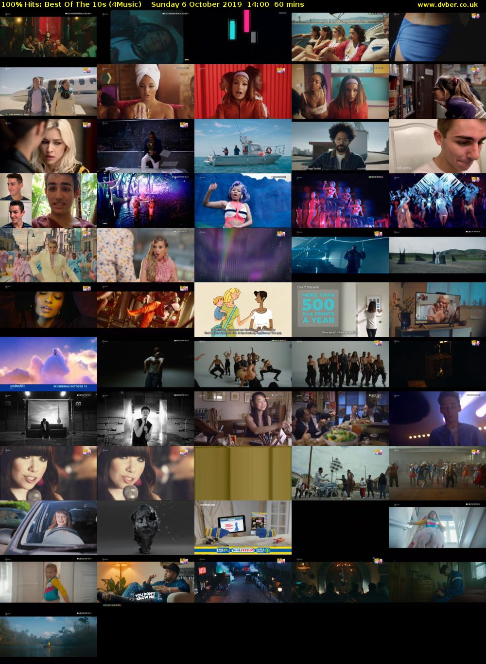 100% Hits: Best Of The 10s (4Music) Sunday 6 October 2019 14:00 - 15:00