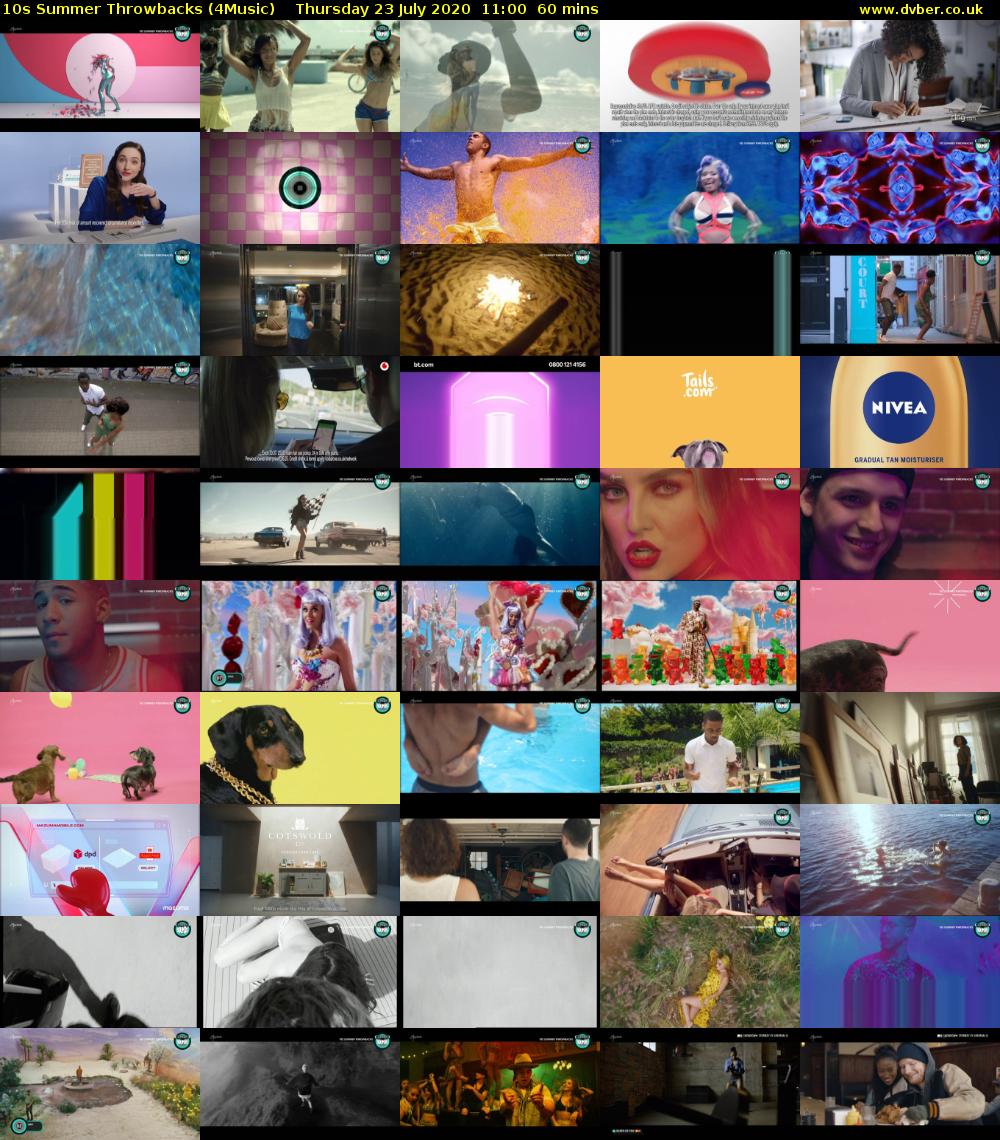 10s Summer Throwbacks (4Music) Thursday 23 July 2020 11:00 - 12:00