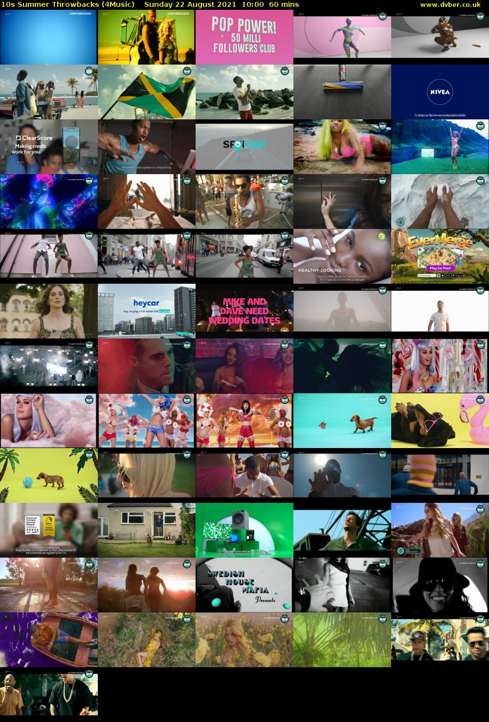 10s Summer Throwbacks (4Music) Sunday 22 August 2021 11:00 - 12:00
