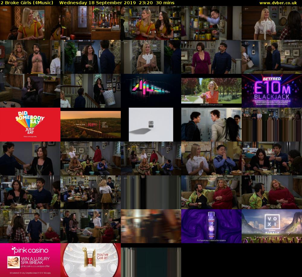 2 Broke Girls (4Music) Wednesday 18 September 2019 23:20 - 23:50