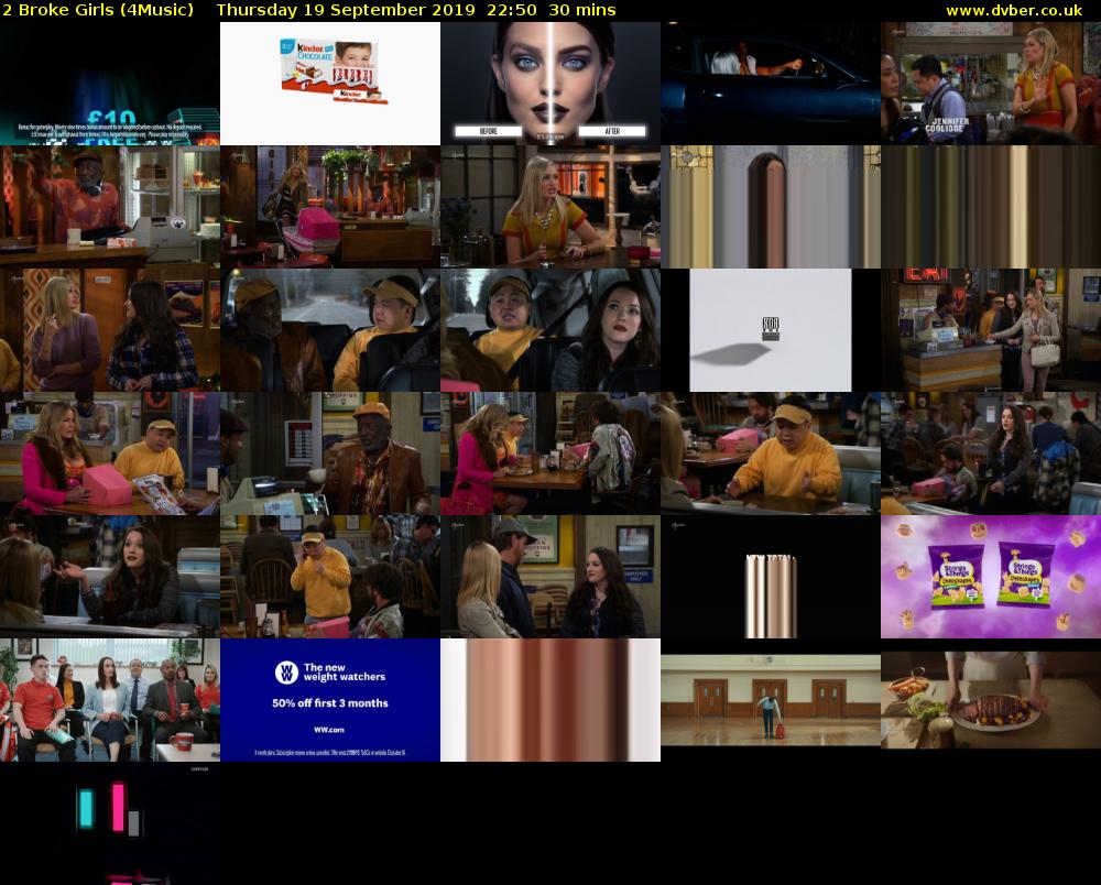 2 Broke Girls (4Music) Thursday 19 September 2019 22:50 - 23:20