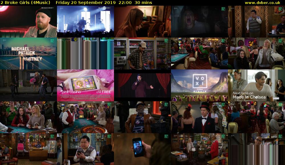 2 Broke Girls (4Music) Friday 20 September 2019 22:00 - 22:30