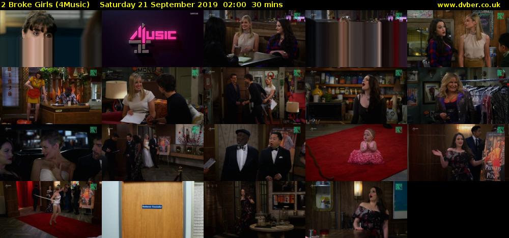 2 Broke Girls (4Music) Saturday 21 September 2019 02:00 - 02:30