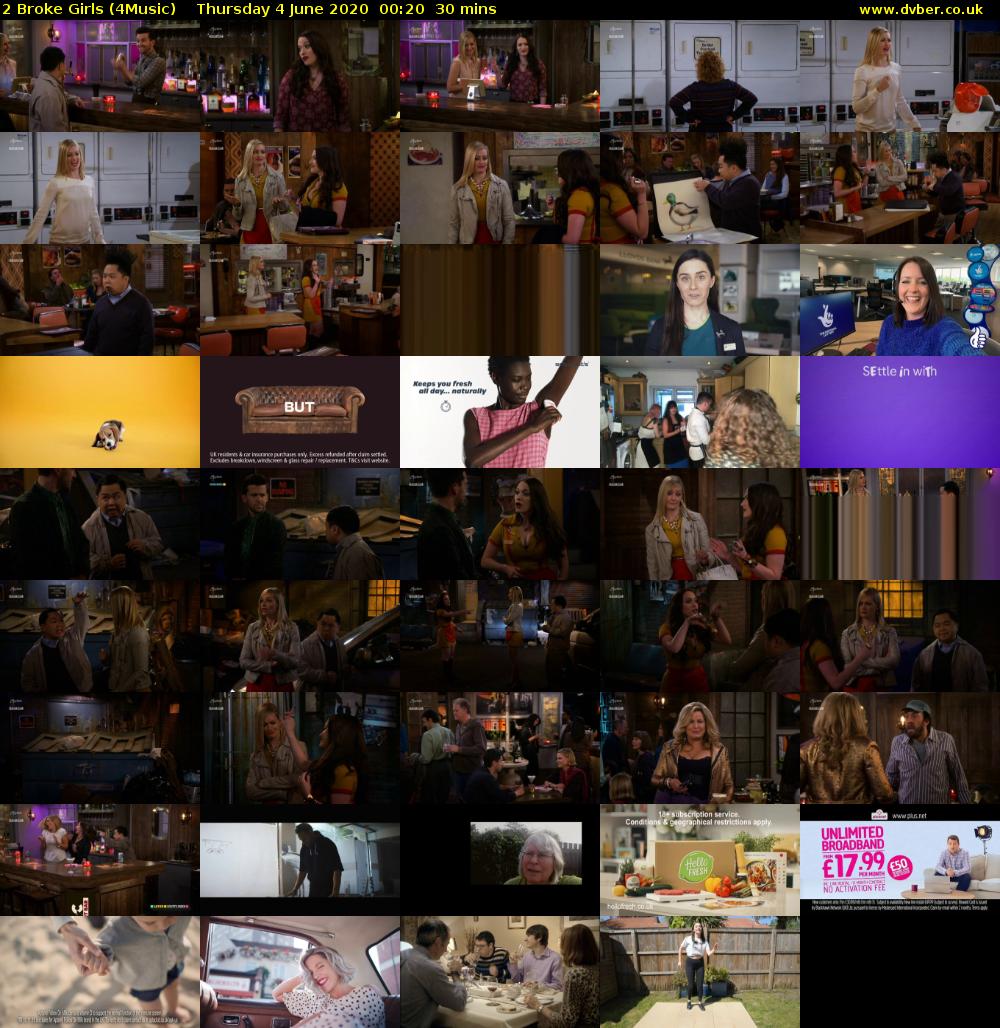 2 Broke Girls (4Music) Thursday 4 June 2020 00:20 - 00:50