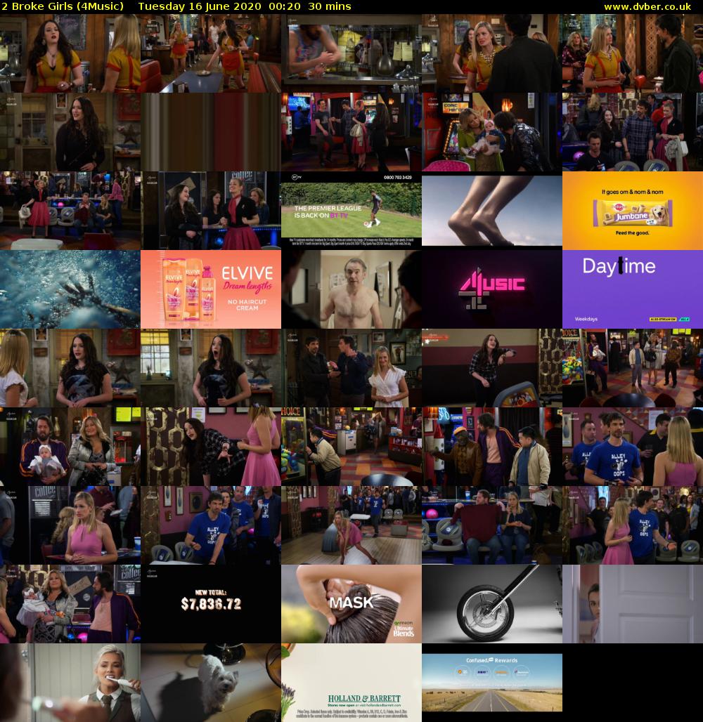 2 Broke Girls (4Music) Tuesday 16 June 2020 00:20 - 00:50