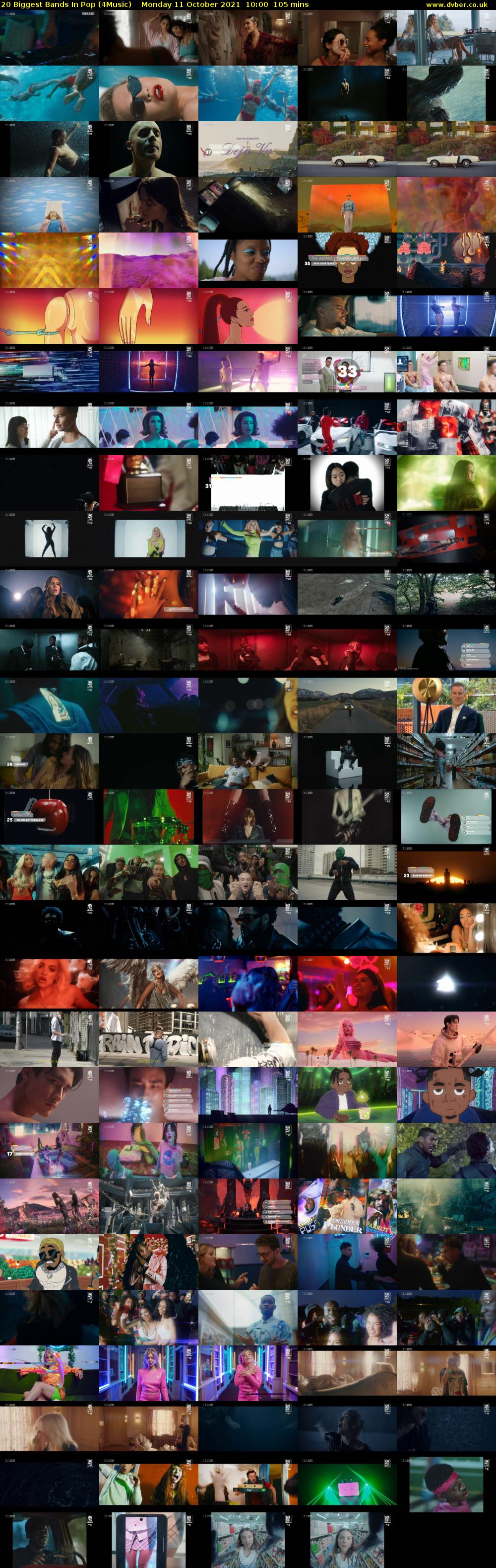 20 Biggest Bands In Pop (4Music) Monday 11 October 2021 10:00 - 11:45