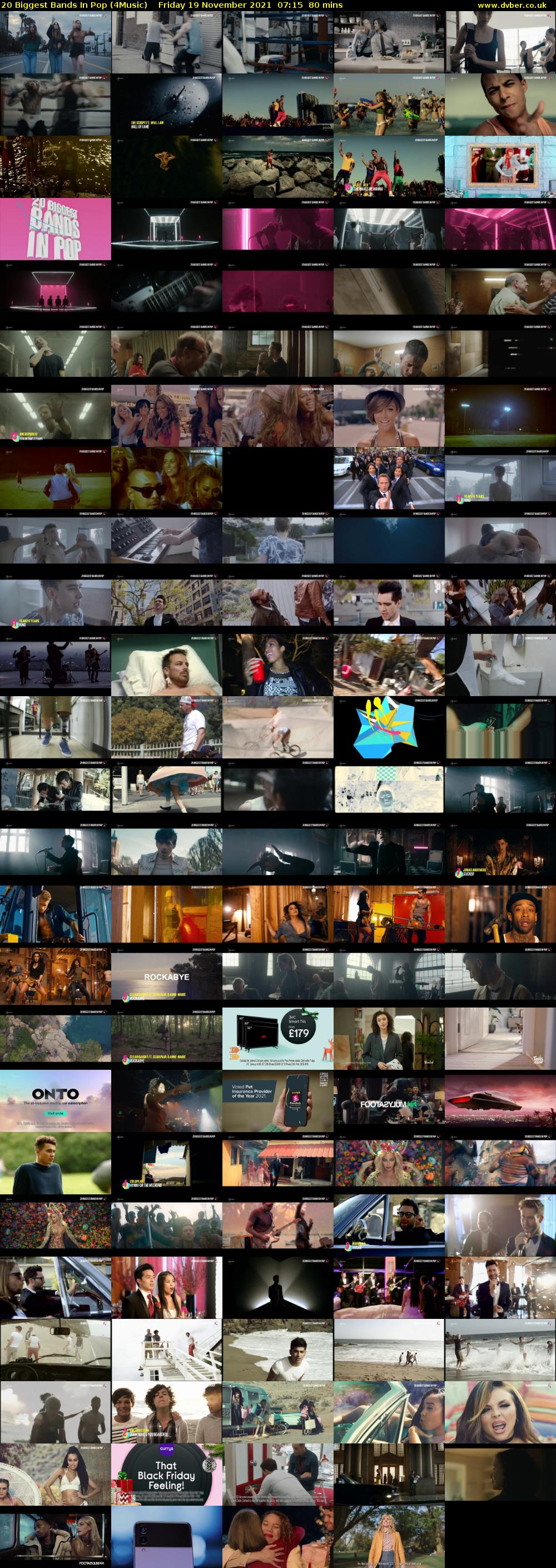 20 Biggest Bands In Pop (4Music) Friday 19 November 2021 07:15 - 08:35