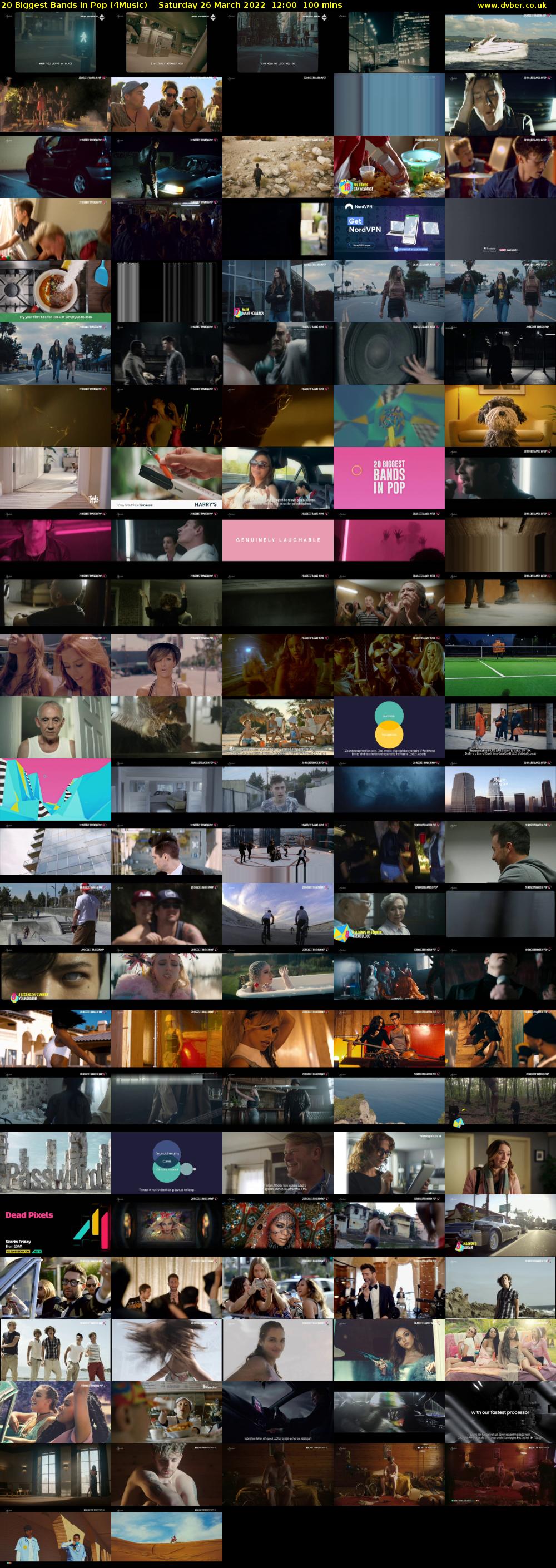 20 Biggest Bands In Pop (4Music) Saturday 26 March 2022 12:00 - 13:40