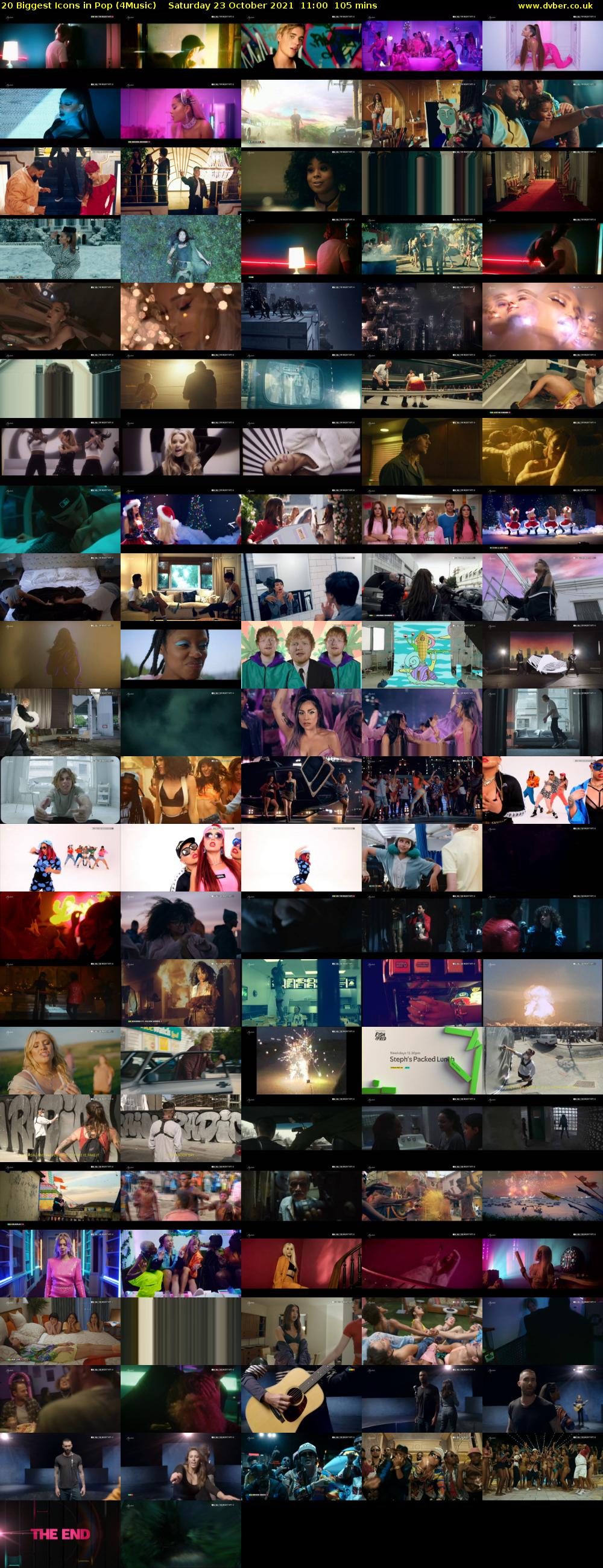 20 Biggest Icons in Pop (4Music) Saturday 23 October 2021 11:00 - 12:45