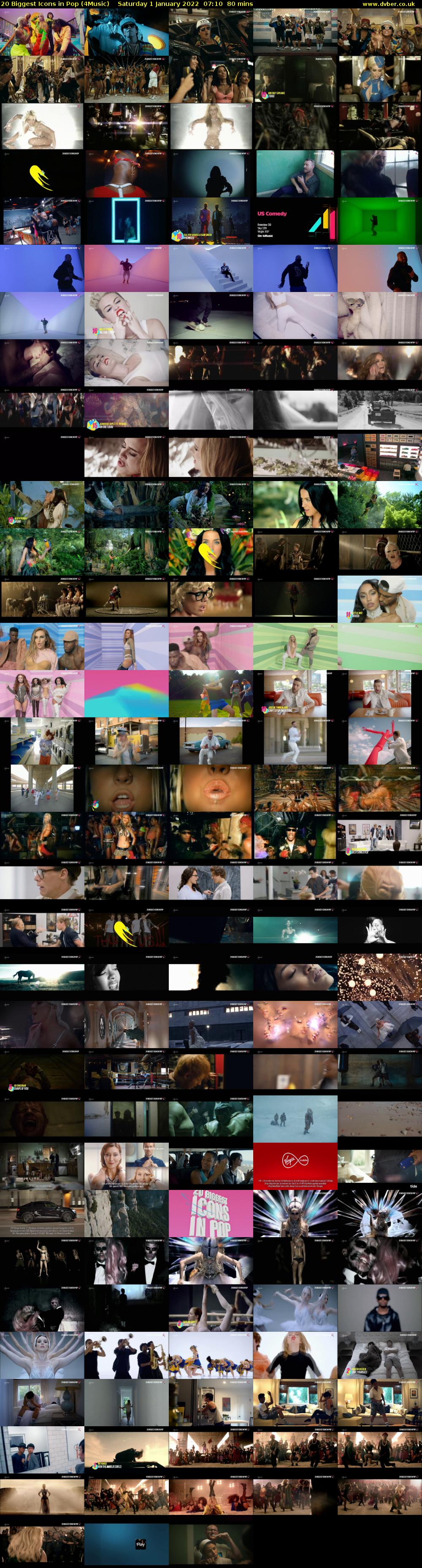 20 Biggest Icons in Pop (4Music) Saturday 1 January 2022 07:10 - 08:30