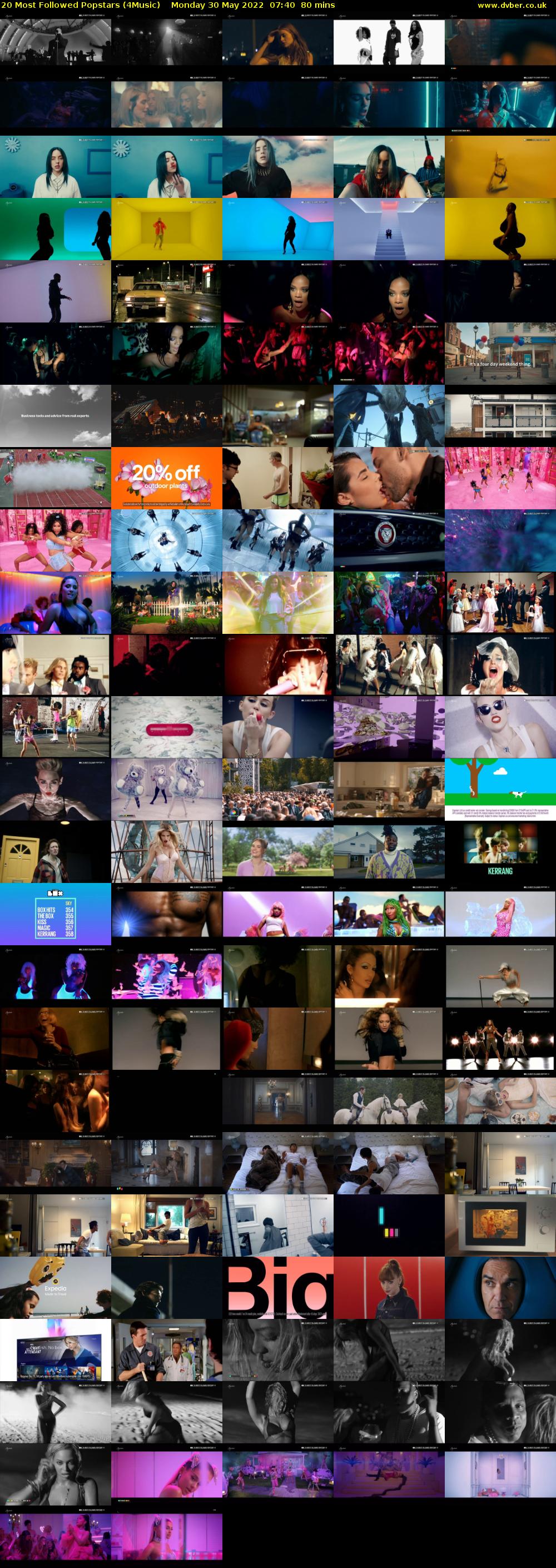 20 Most Followed Popstars (4Music) Monday 30 May 2022 07:40 - 09:00