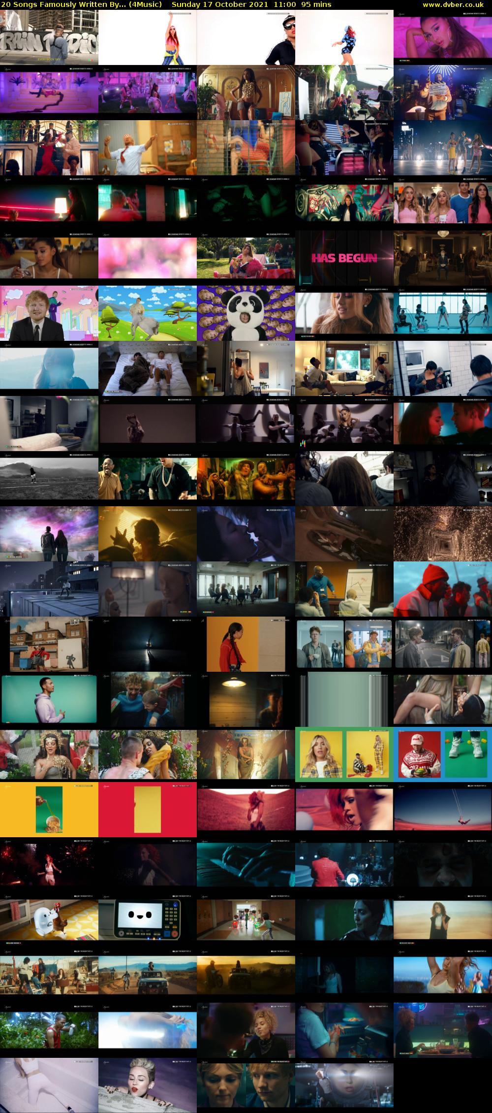 20 Songs Famously Written By... (4Music) Sunday 17 October 2021 11:00 - 12:35