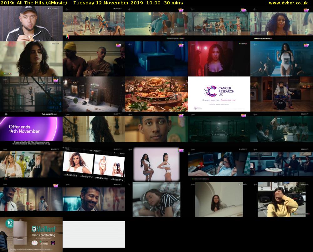 2019: All The Hits (4Music) Tuesday 12 November 2019 10:00 - 10:30