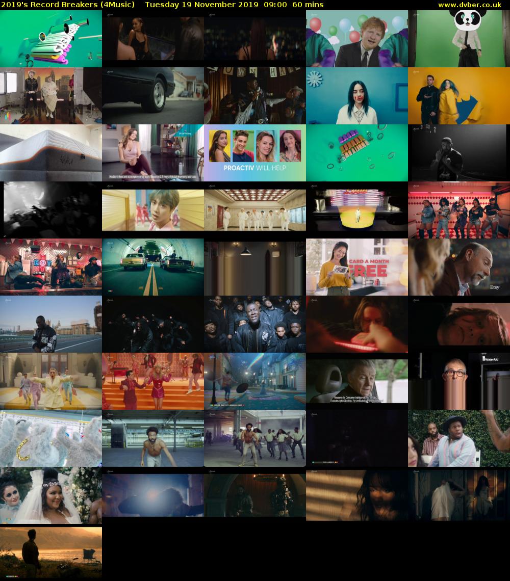 2019's Record Breakers (4Music) Tuesday 19 November 2019 09:00 - 10:00