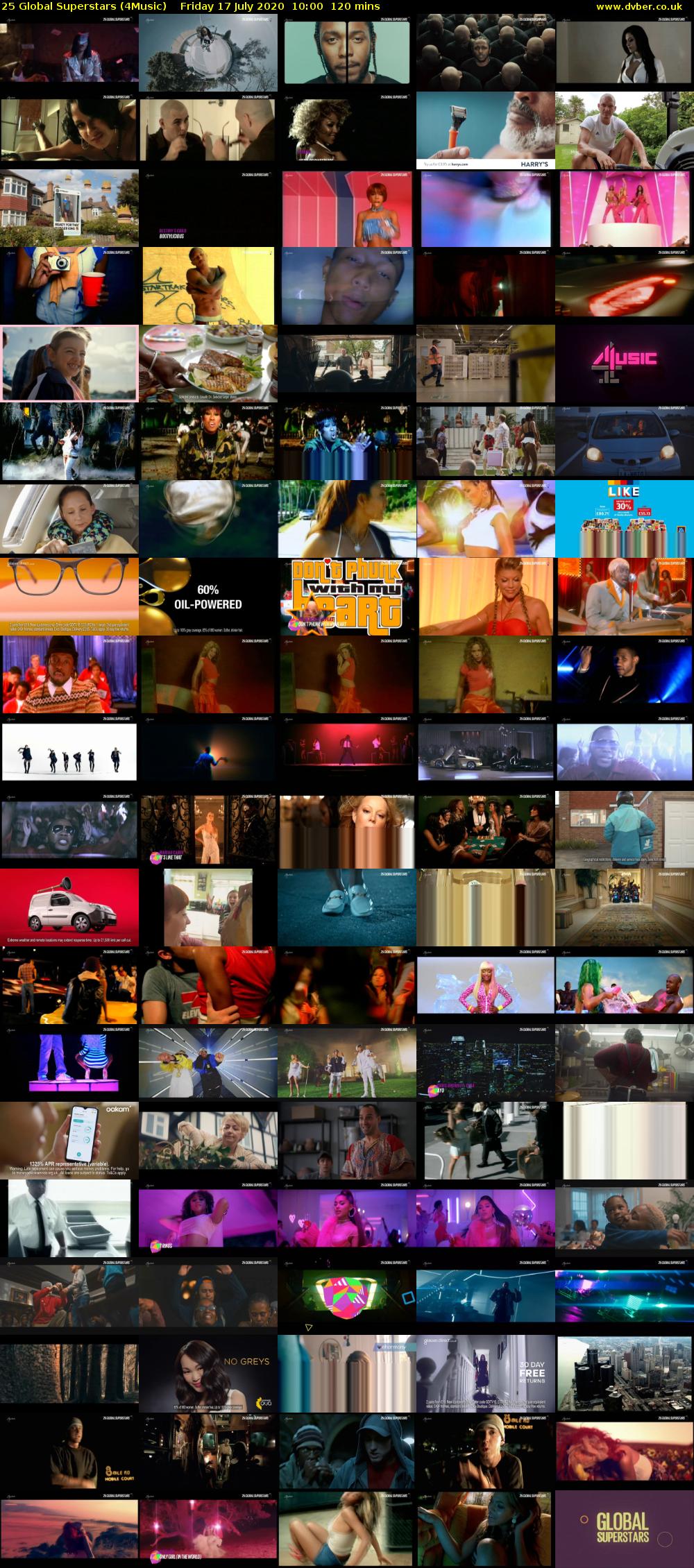 25 Global Superstars (4Music) Friday 17 July 2020 10:00 - 12:00