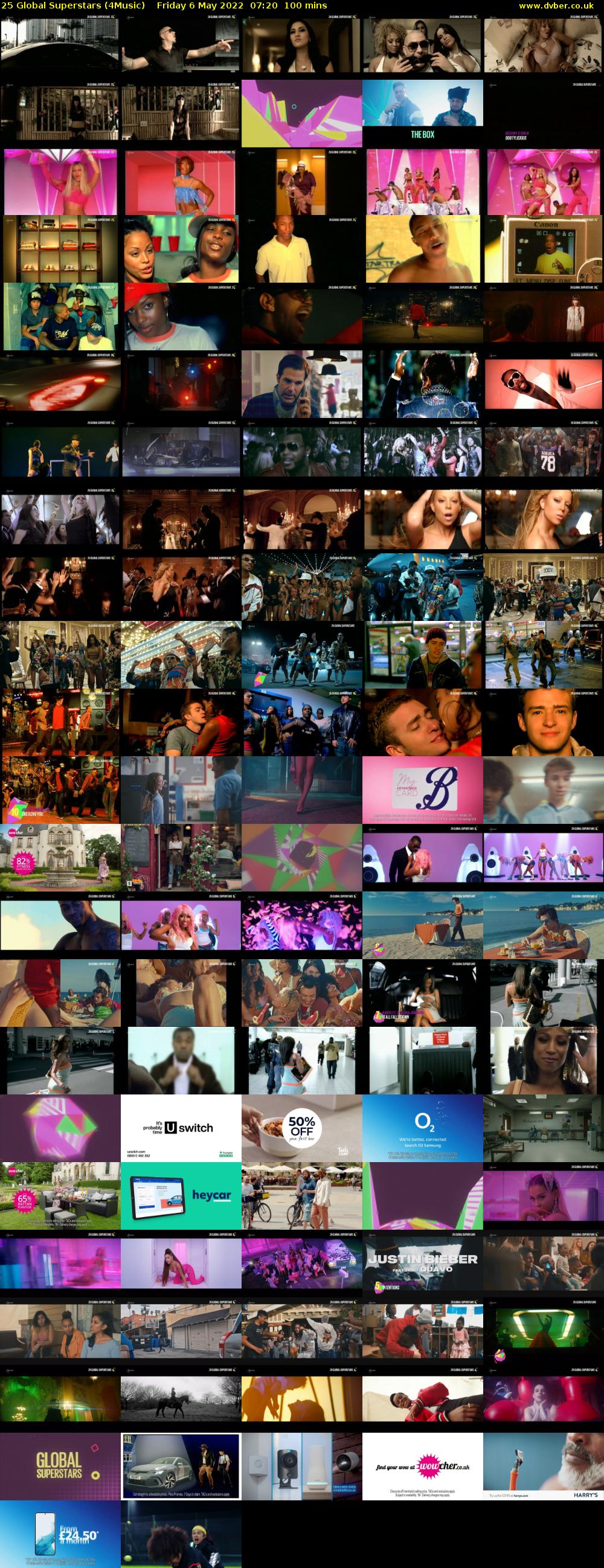 25 Global Superstars (4Music) Friday 6 May 2022 07:20 - 09:00
